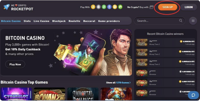 Step 4: Sign-up at an online casino