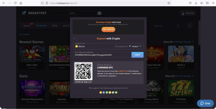 Step 5: Deposit and play